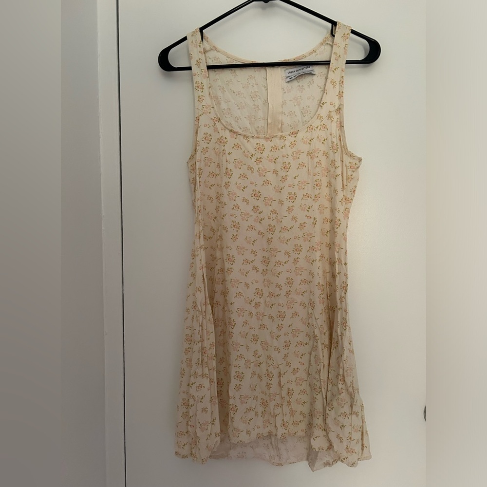 White floral mini dress